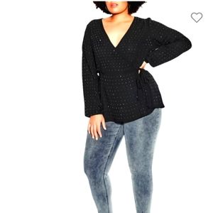 City Chic Wren Bling Top XL 22